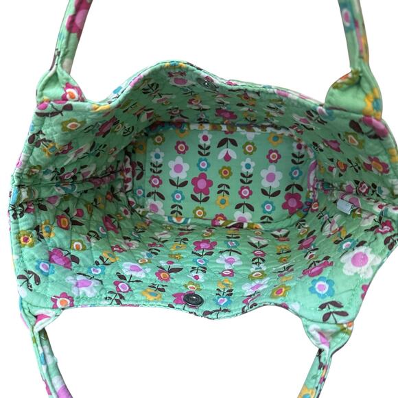 Vera Bradley Quilted Paisley Small Tote Size 13x12, Green Multi - Picture 7 of 9